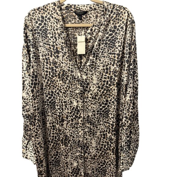 Banana Republic Animal Print Button-Up Midi Dress Sz XL Dress. NWT - Picture 6 of 12